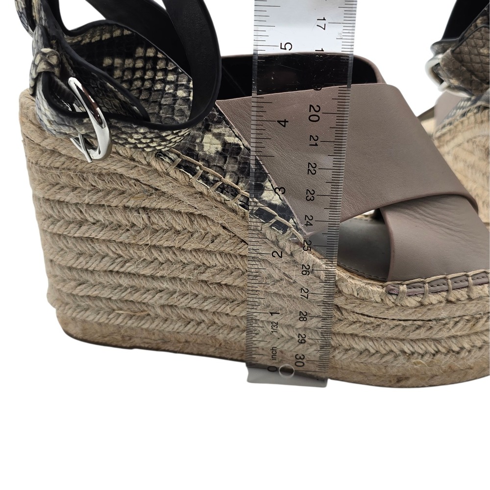 Marc Fisher LTD Espadrille Wedge Sandals Snake Print Leather Platform 7.5 Womens - Picture 7 of 12